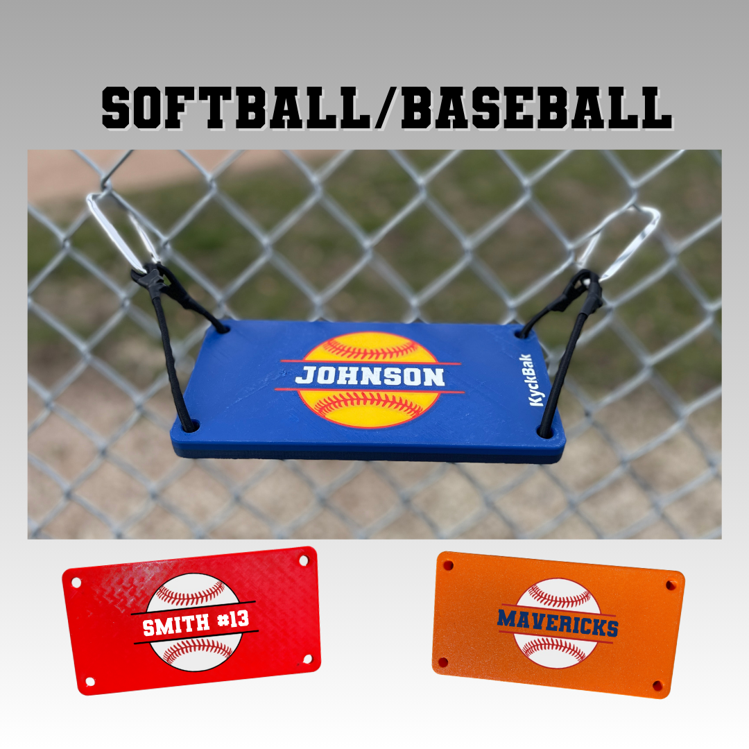 KyckBak - Softball/Baseball - Customizable Fence Foot Rest, Softball foot rest, Baseball foot rest, Foot Fence Rest.