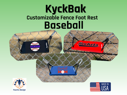 KyckBak - Baseball Designs - Customizable Fence Foot Rest