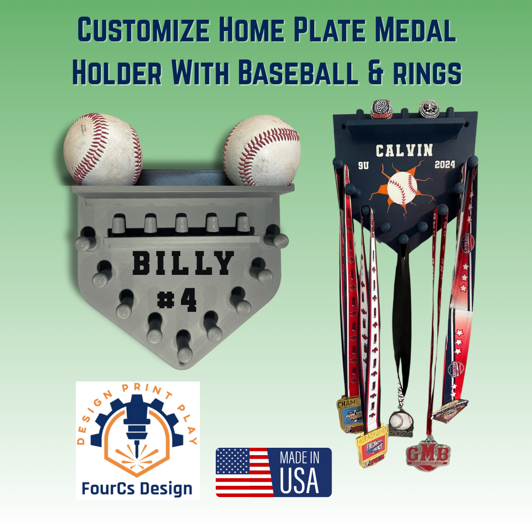Custom Home Plate Medal & Ring Holder for Baseball