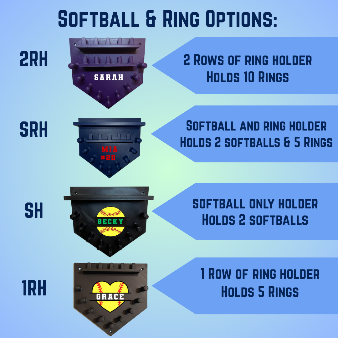 Custom Home Plate Medal & Ring Holder for Softball