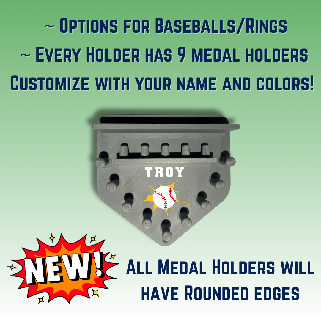 Custom Home Plate Medal & Ring Holder for Baseball