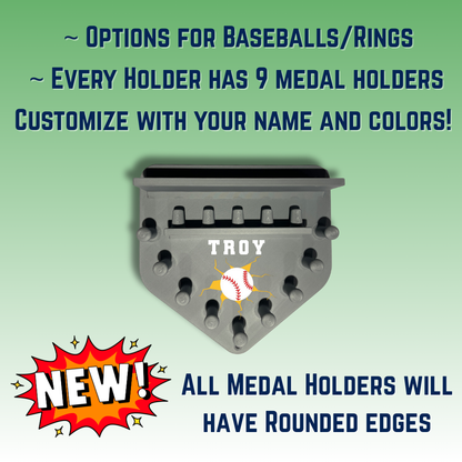 Custom Home Plate Medal & Ring Holder for Baseball