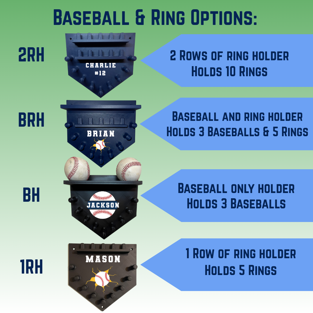 Custom Home Plate Medal & Ring Holder for Baseball