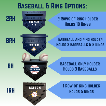 Custom Home Plate Medal & Ring Holder for Baseball
