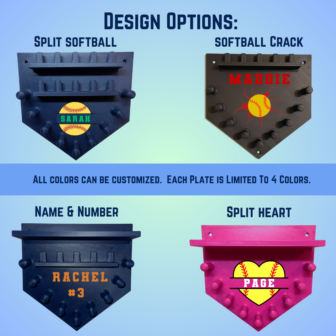Custom Home Plate Medal & Ring Holder for Softball