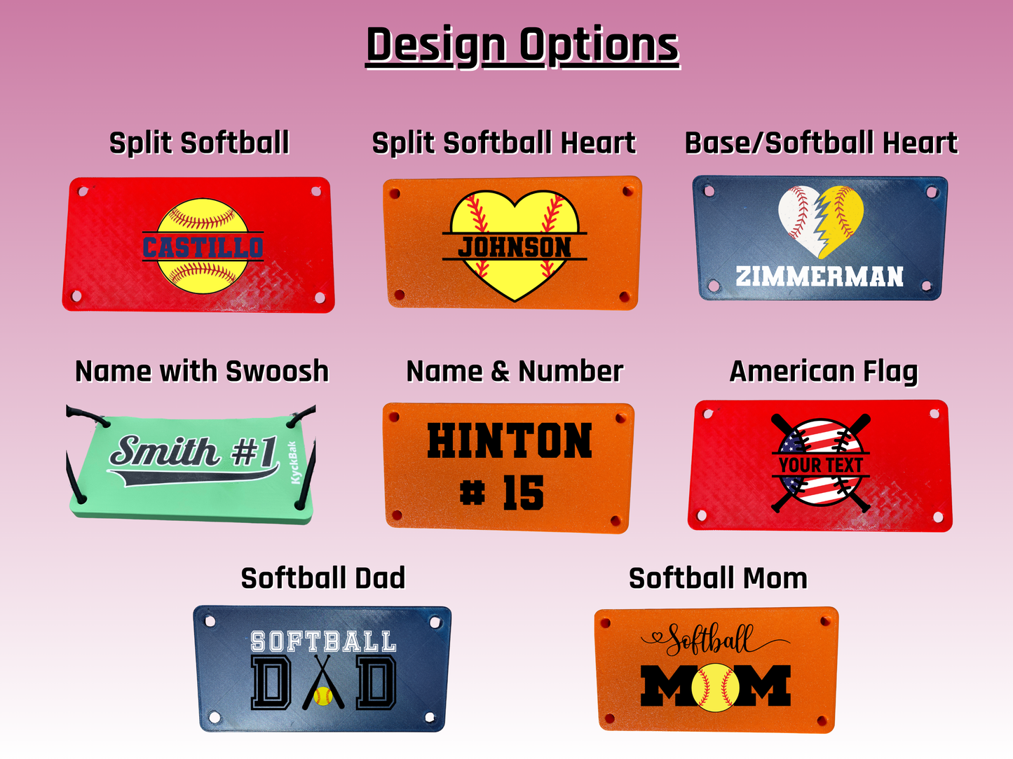 KyckBak - Softball Designs - Customizable Fence Foot Rest