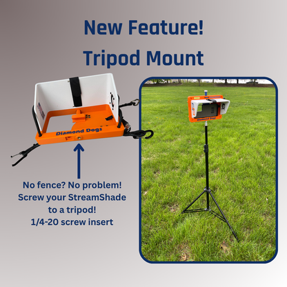 StreamShade MNI - Tablet Fence Mount with Shade w/External Battery Cradle, Cooling Fan used with Chain Link Fence