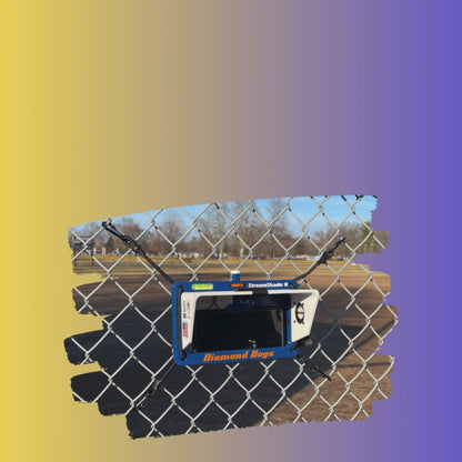 StreamShade II - Phone Fence Mount with Shade w/External Battery Cradle, Cooling Fan used with Chain Link Fence or Netting