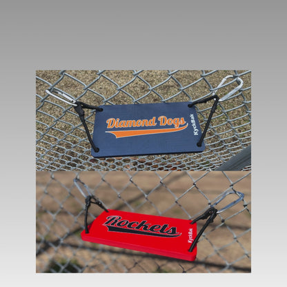 KyckBak - Customizable Fence Foot Rest, Softball foot rest, Baseball foot rest, Foot Fence Rest.