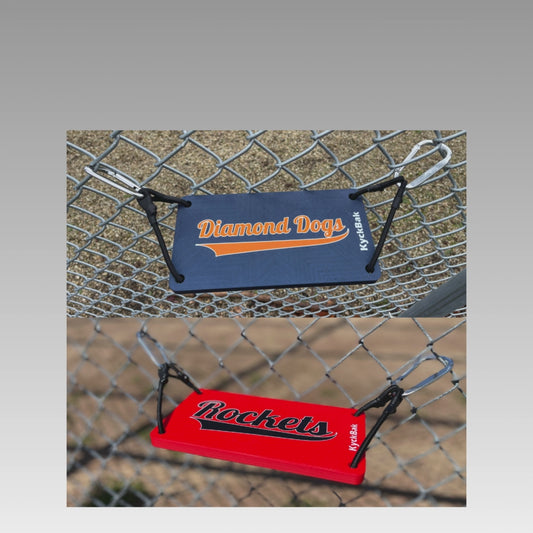KyckBak - Customizable Fence Foot Rest, Softball foot rest, Baseball foot rest, Foot Fence Rest.